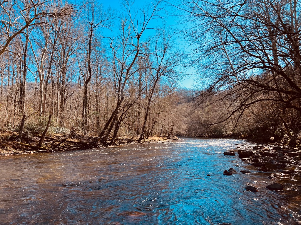 Oconaluftee River Trail - river in late fall
